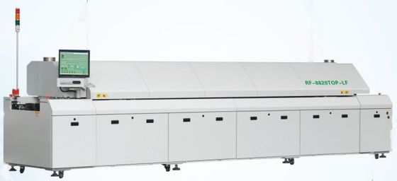 SMT組立ライン 鉛のないリフロー溶接炉 PCB リフロー溶接設備 8/10/12 ゾーン 熱気リフロー オーブン